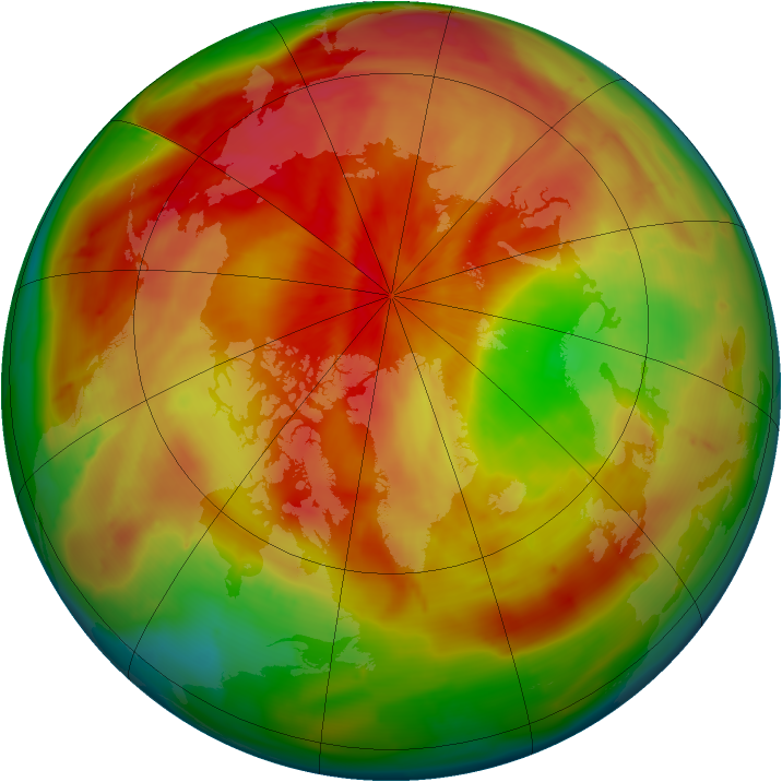 Arctic ozone map for 02 April 2010